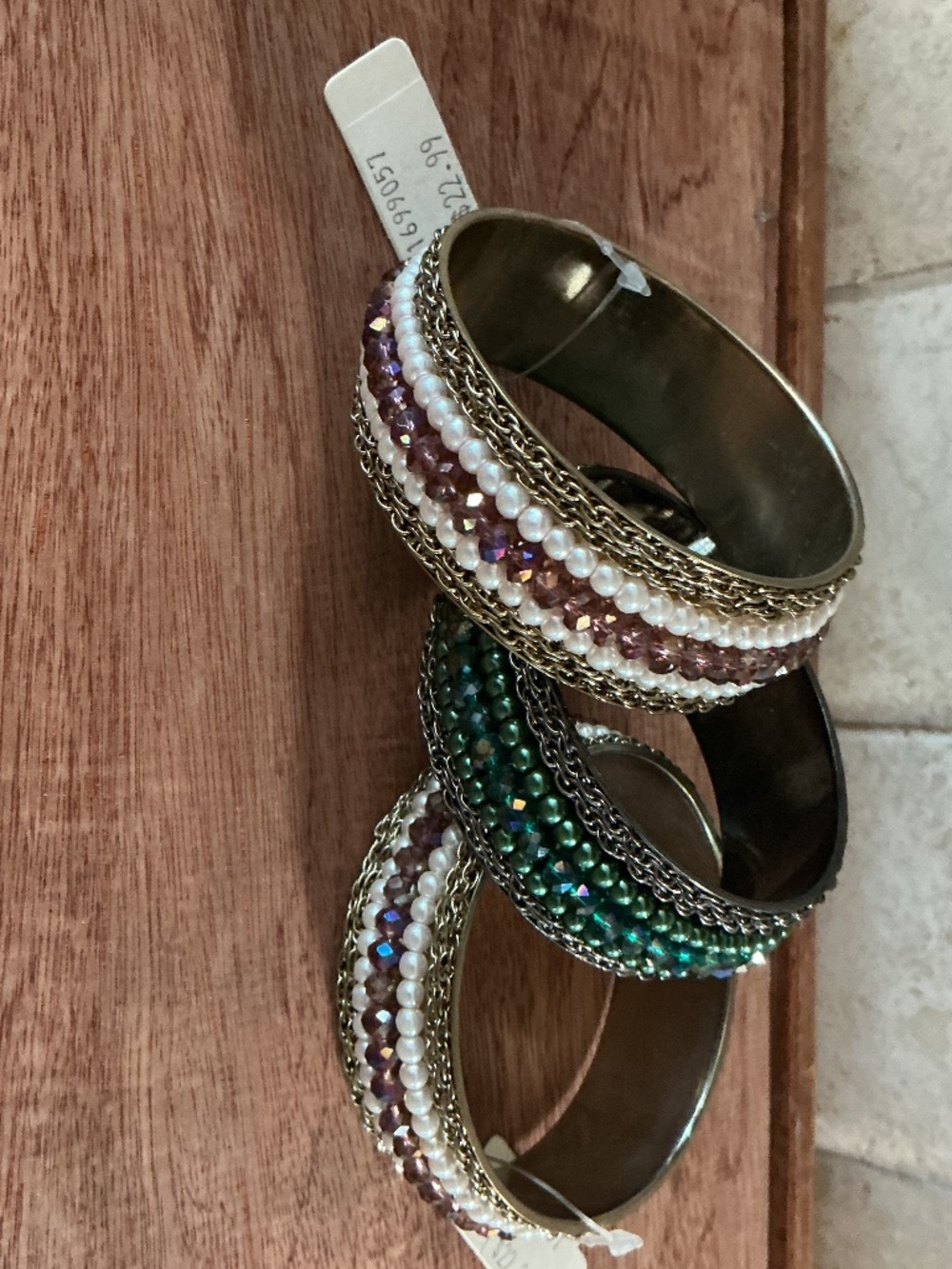 3 New Beaded Custom Chain Statement bracelets